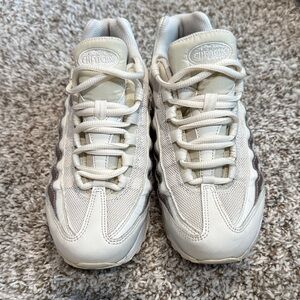 Nike Air Max Cream and Gray/ Rose Gold Athletic Shoes